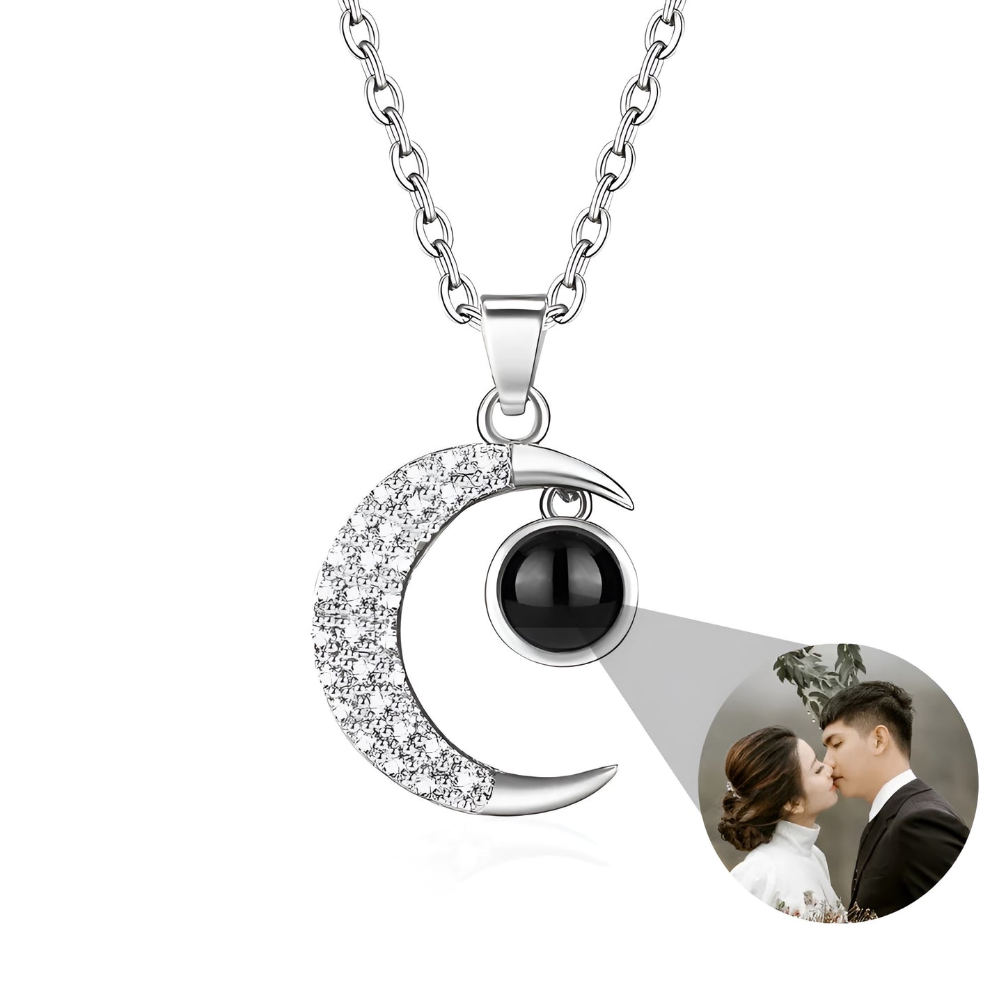 Crescent Moon NKL สร้อยคอรูปถ่ายส่วนตัว