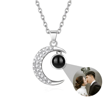 Crescent Moon NKL สร้อยคอรูปถ่ายส่วนตัว